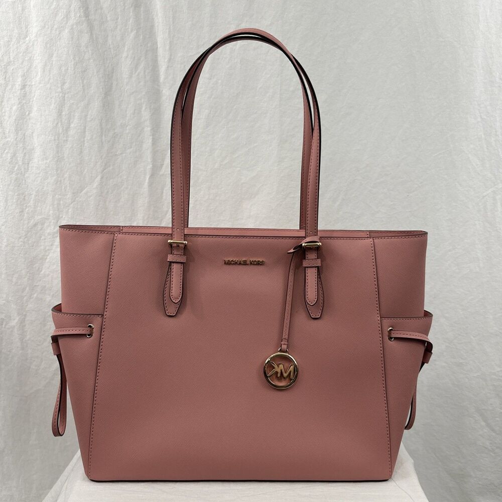Michael Kors Gilly Drawstring Travel Tote Shoulder Bag Leather Primsrose Pink